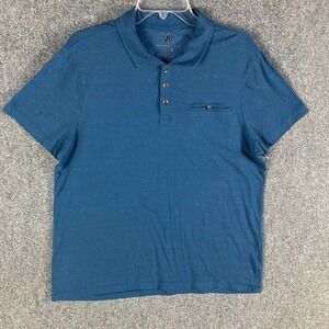 Rock‎ & Republic Polo Shirt Men's XL The Iconic Polo Blue Cotton Blend Adults